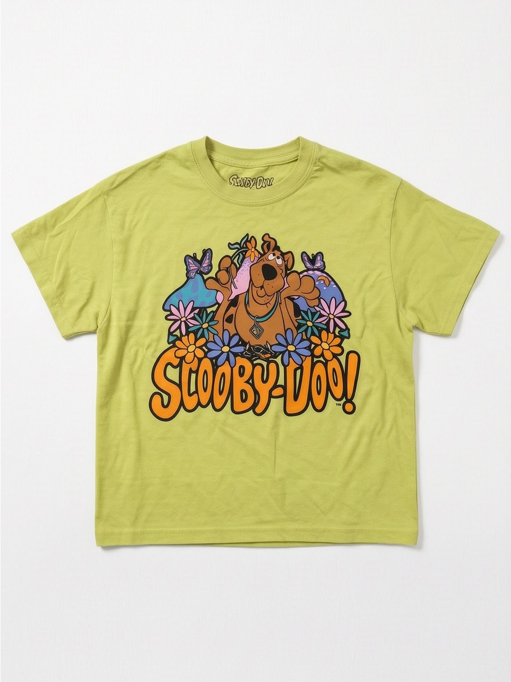 Scooby-Doo Womens Green Floral Graphic T Shirt Retro Cartoon Tee XS-XL NWT